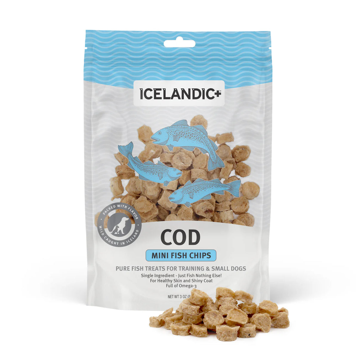 Icelandic Dog Mini Cod Chips 2.5oz-Four Muddy Paws