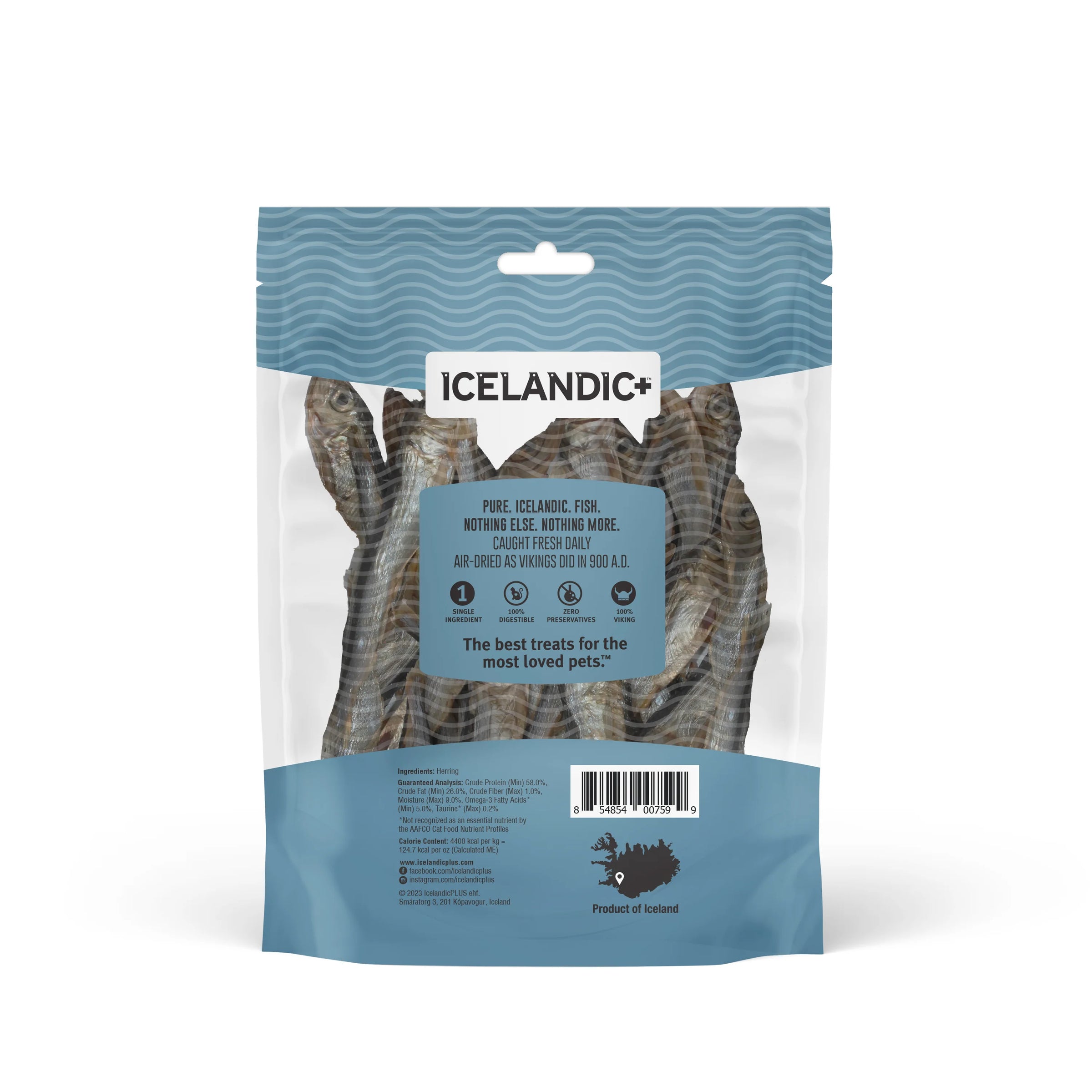 Icelandic Herring Whole Fish Cat Treats 1.5oz-Four Muddy Paws