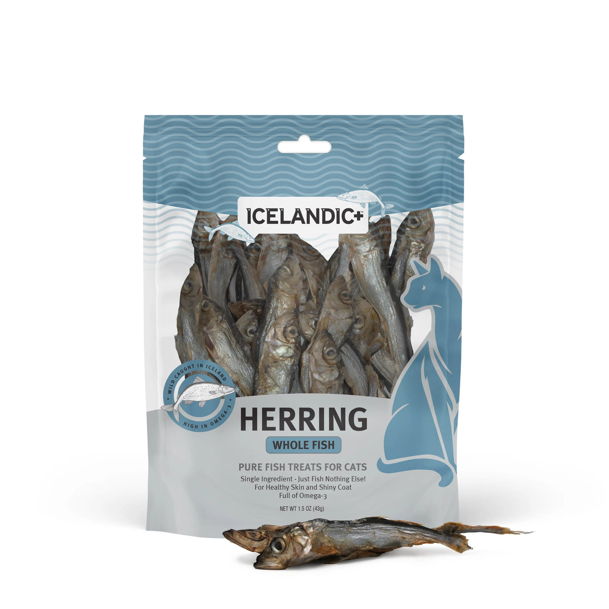 Icelandic Herring Whole Fish Cat Treats 1.5oz-Four Muddy Paws