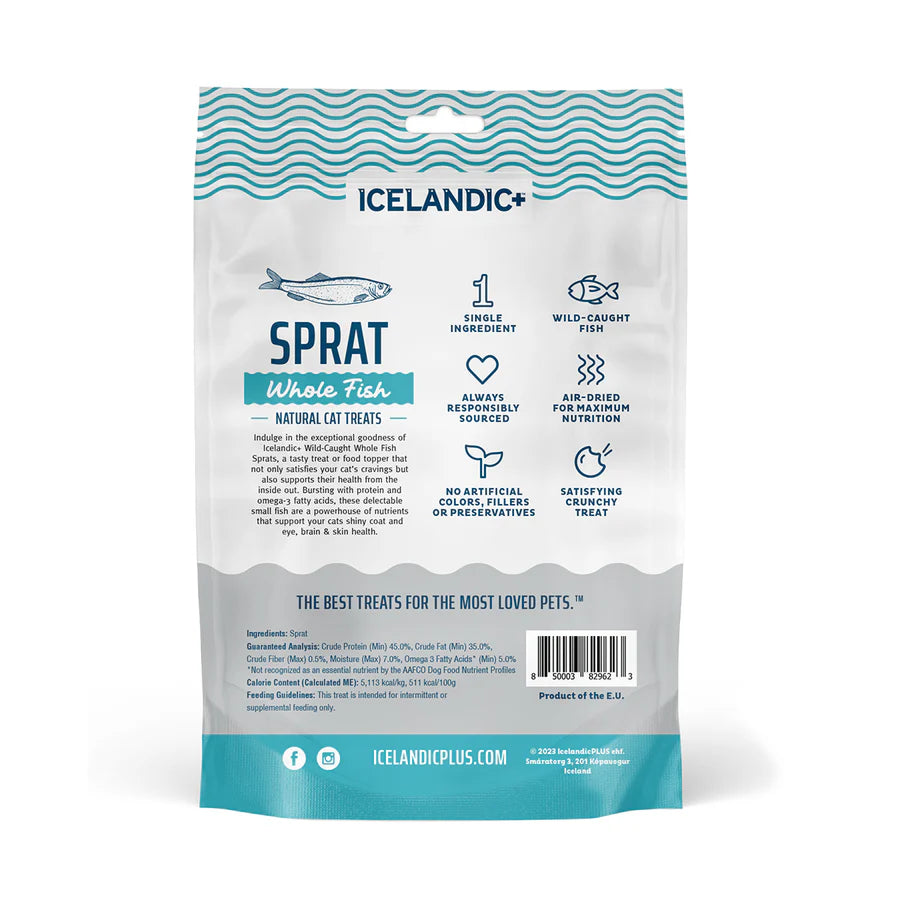 Icelandic Whole Sprat Cat Treats .85oz-Four Muddy Paws