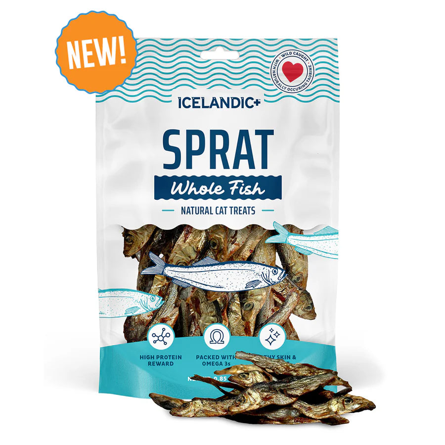 Icelandic Whole Sprat Cat Treats .85oz-Four Muddy Paws