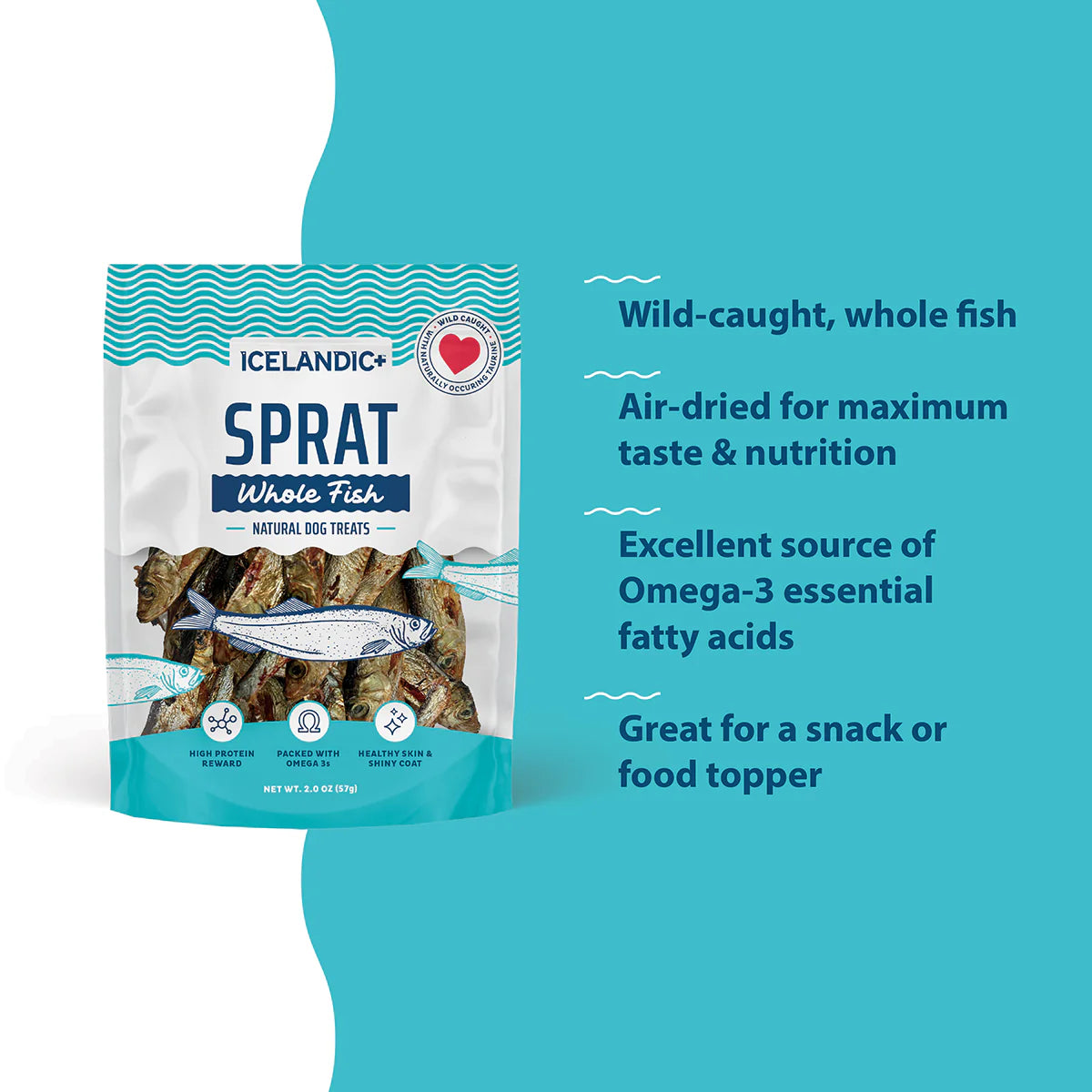 Icelandic Whole Sprat Dog Treats 2oz-Four Muddy Paws