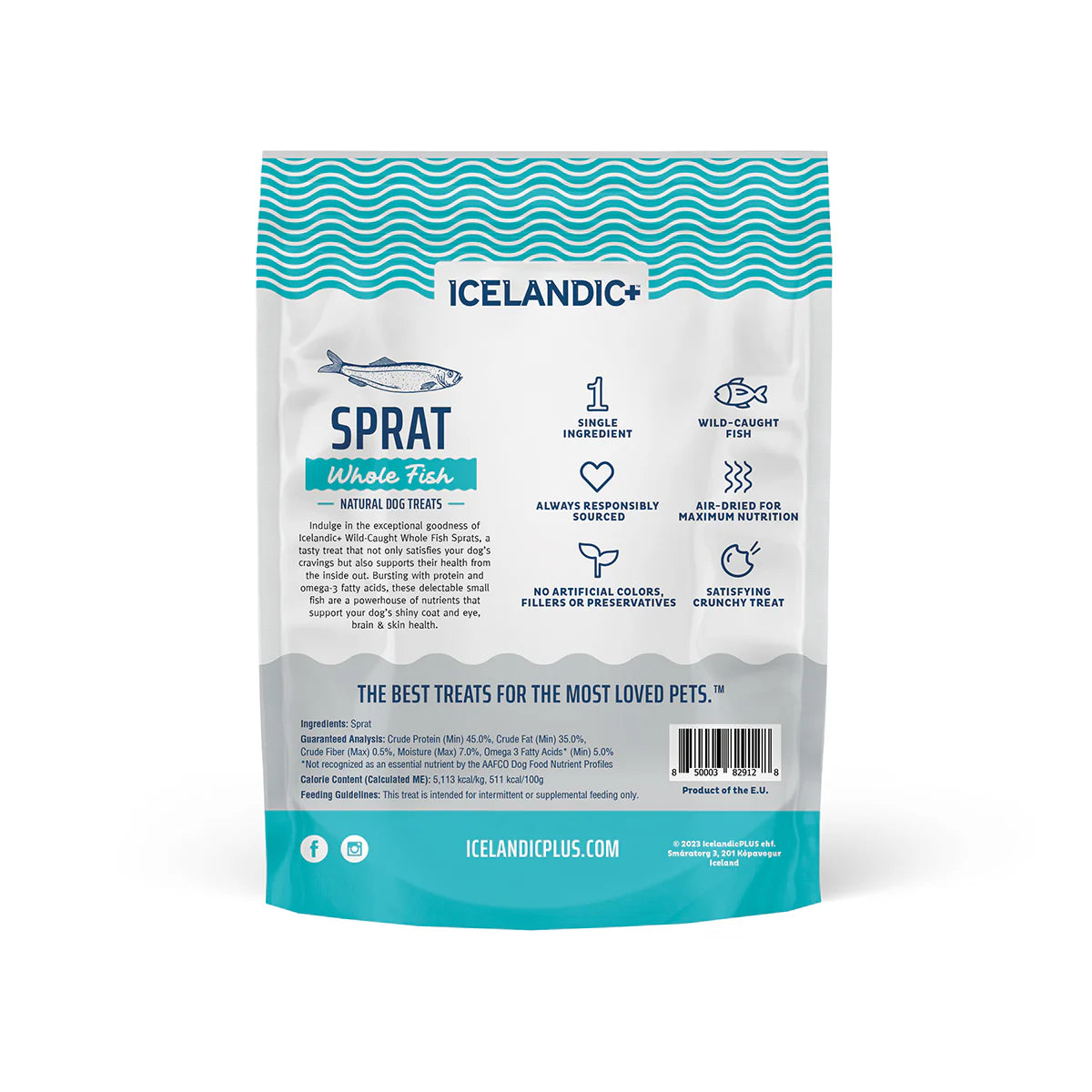 Icelandic Whole Sprat Dog Treats 2oz-Four Muddy Paws