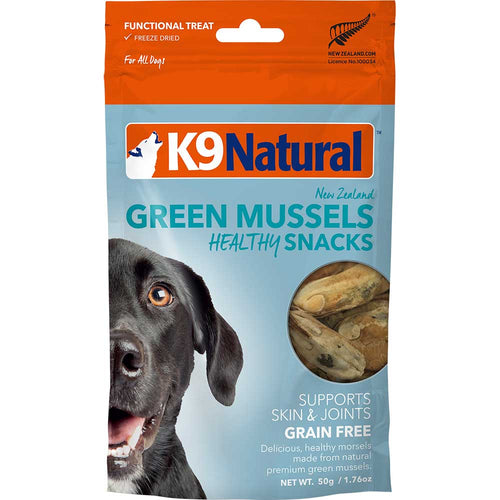 K9 Naturals Dog Freeze Dried Treat Green Mussles 1.76oz-Four Muddy Paws