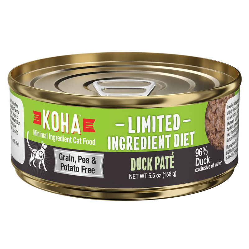 Koha Cat Grain Free Limited Ingredient 96% Duck Pate 5.5oz-Four Muddy Paws