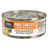 Koha Cat Pure Shreds Chicken Can 5.5oz-Four Muddy Paws