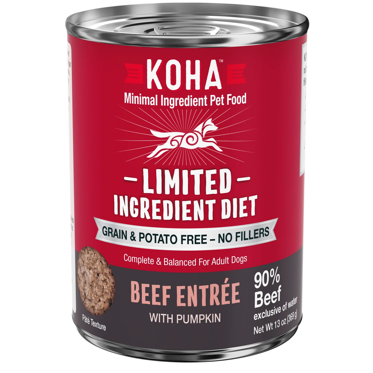 Koha Dog Grain Free Limited Ingredient Diet Beef Entree 13oz-Four Muddy Paws