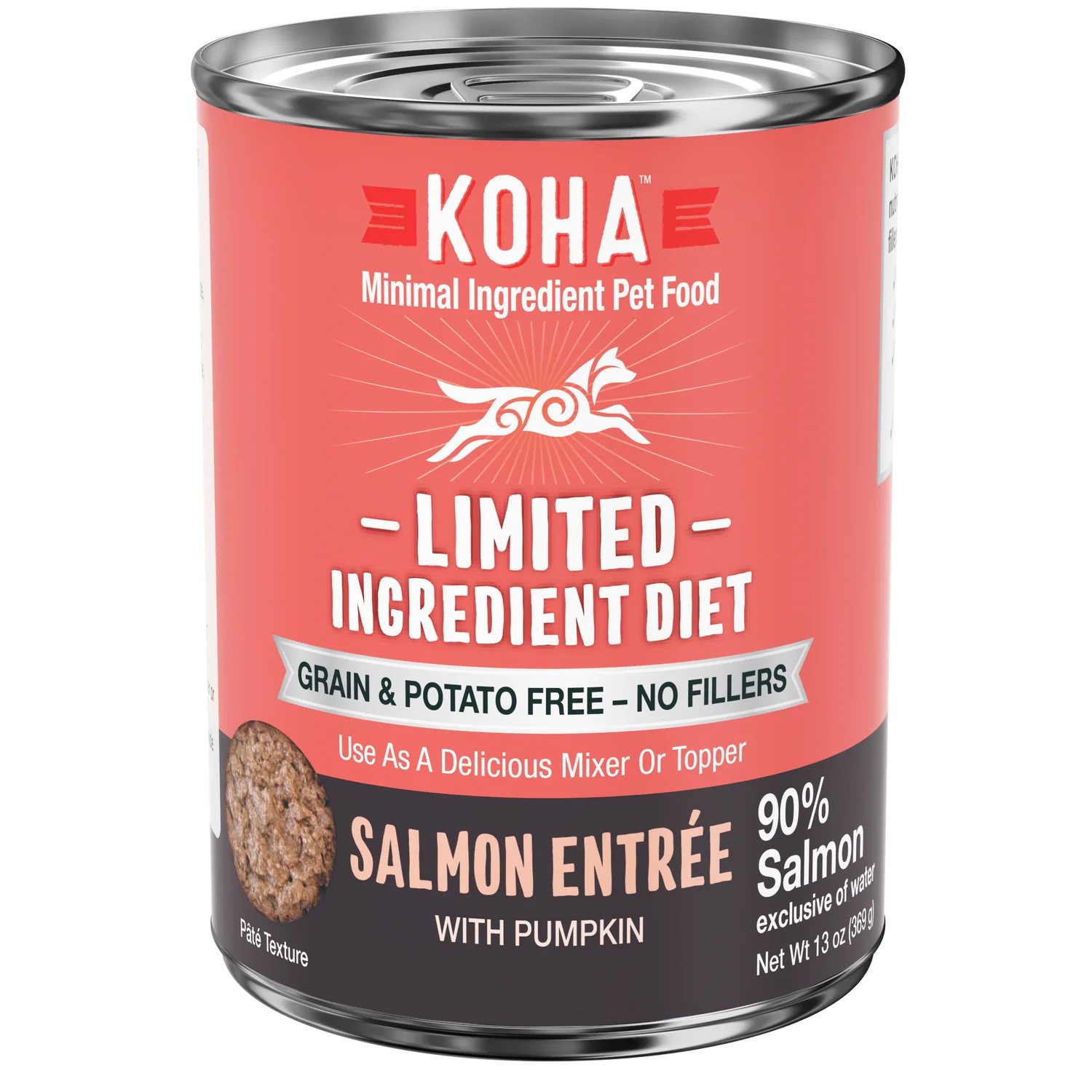 Koha Dog Grain Free Limited Ingredient Diet Salmon Entree 13oz-Four Muddy Paws