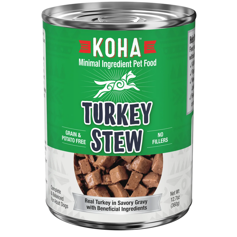 Koha Dog Minimal Ingredient Turkey Stew 12.7oz-Four Muddy Paws