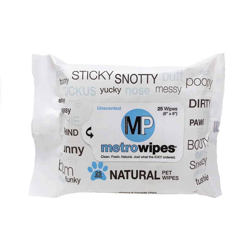 Metro Paws Wipes Natural 25ct-Four Muddy Paws