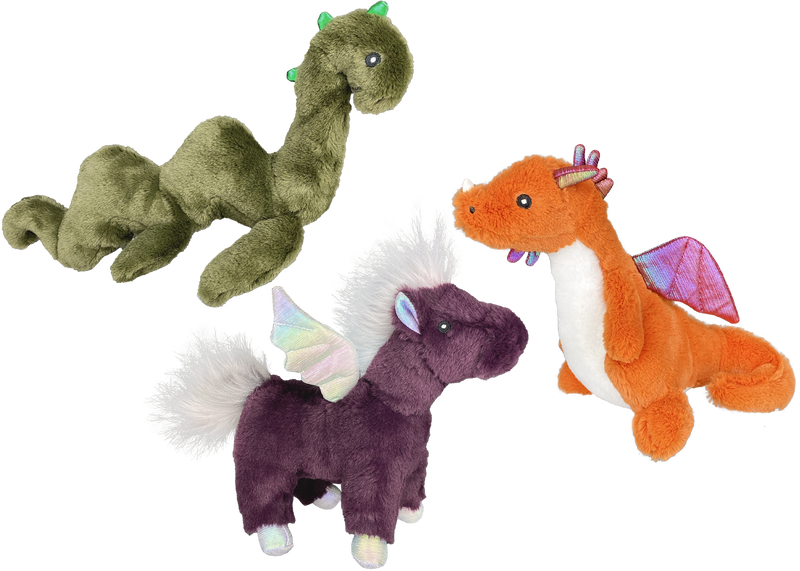 Multipet Mythical Creatures Toy 16" Assorted-Four Muddy Paws