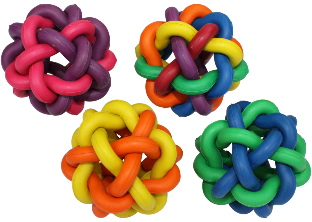 Multipet Nobbly Wobbly Ball 4" Assorted-Four Muddy Paws