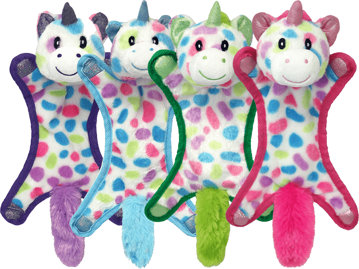 Multipet Unicorn Ball Head Toy 15" Assorted-Four Muddy Paws