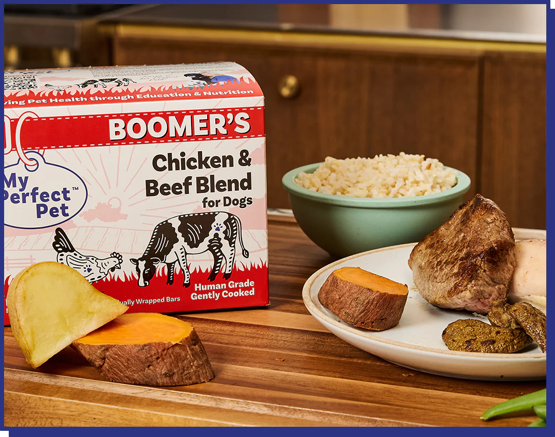 My Perfect Pet Boomer's Chicken & Beef Gently Cooked Food 4lbs-Four Muddy Paws