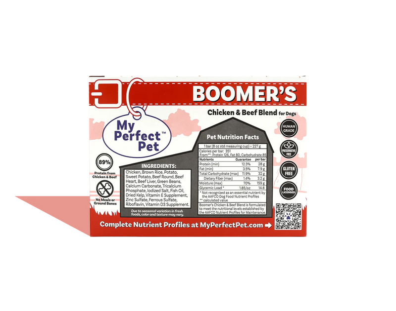 My Perfect Pet Boomer's Chicken & Beef Gently Cooked Food 4lbs-Four Muddy Paws