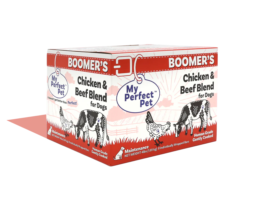 My Perfect Pet Boomer's Chicken & Beef Gently Cooked Food 4lbs-Four Muddy Paws