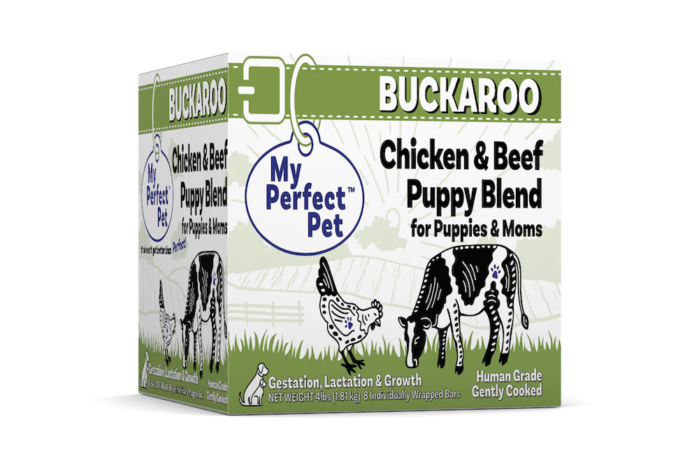 My Perfect Pet Buckaroo Puppy Blend Gently Cooked Food 4lbs-Four Muddy Paws