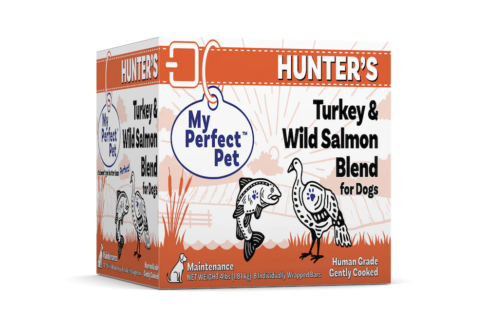 My Perfect Pet Hunter's Turkey & Wild Salmon Blend Gently Cooked Food 4lbs-Four Muddy Paws