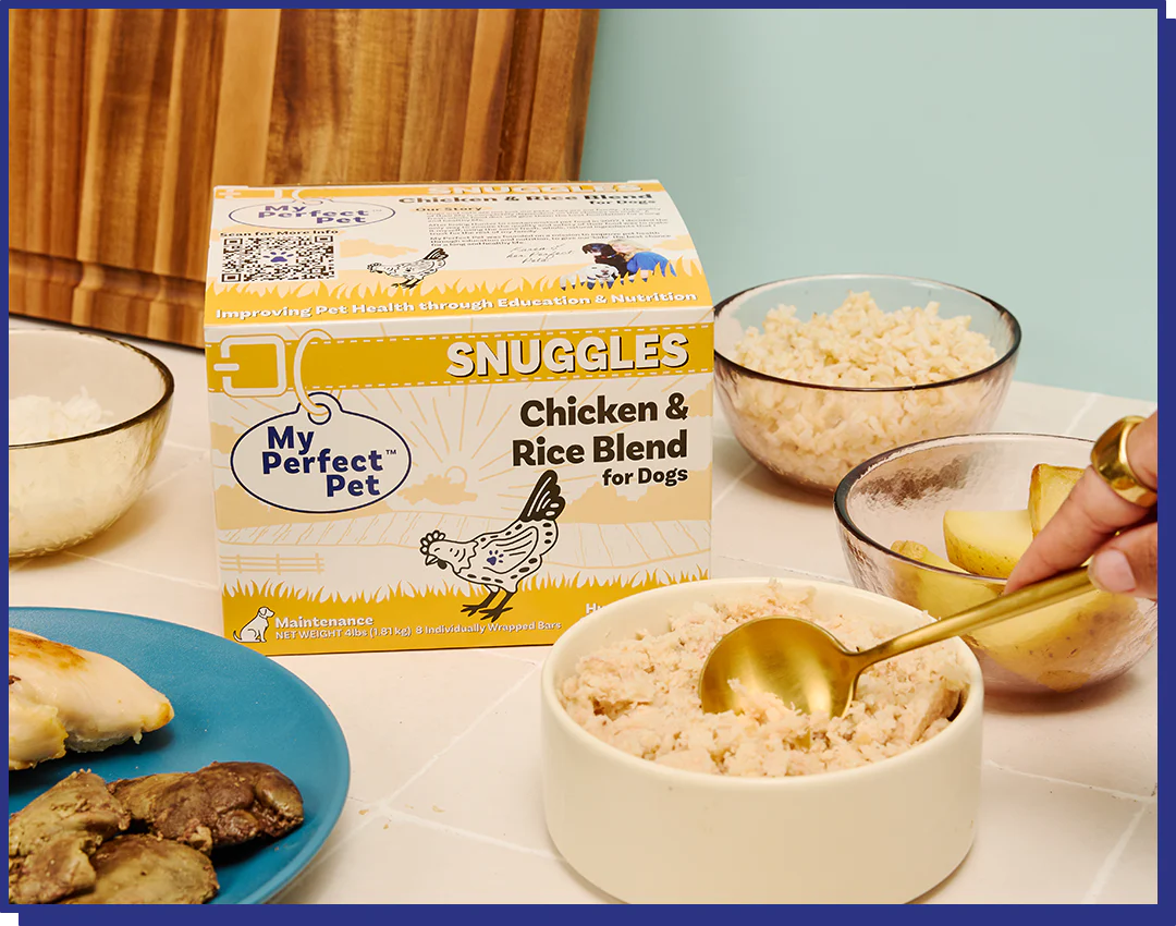 My Perfect Pet Snuggles Chicken & Rice Gently Cooked Food 4lbs-Four Muddy Paws