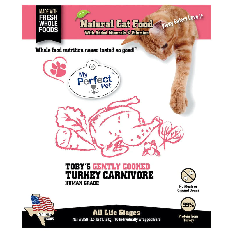 My Perfect Pet Toby's Turkey Carnivore Blend Gently Cooked Cat Food 3lbs-Four Muddy Paws