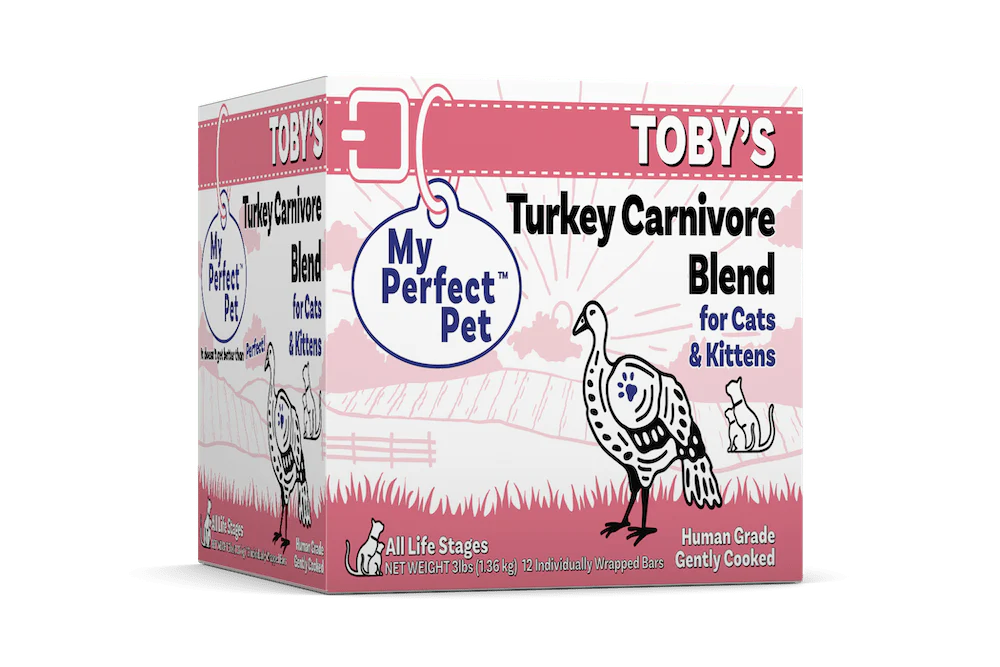 My Perfect Pet Toby's Turkey Carnivore Blend Gently Cooked Cat Food 3lbs-Four Muddy Paws