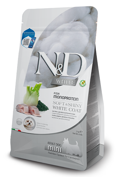 N & D Farmina White Coat Seabass Mini Dog Food 4.4lb-Four Muddy Paws