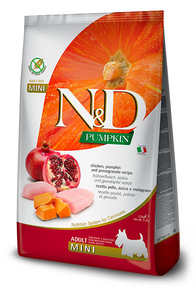 N&D Pumpkin Grain Free Adult Dog Chicken & Pomegranate Mini 5.5lb-Four Muddy Paws