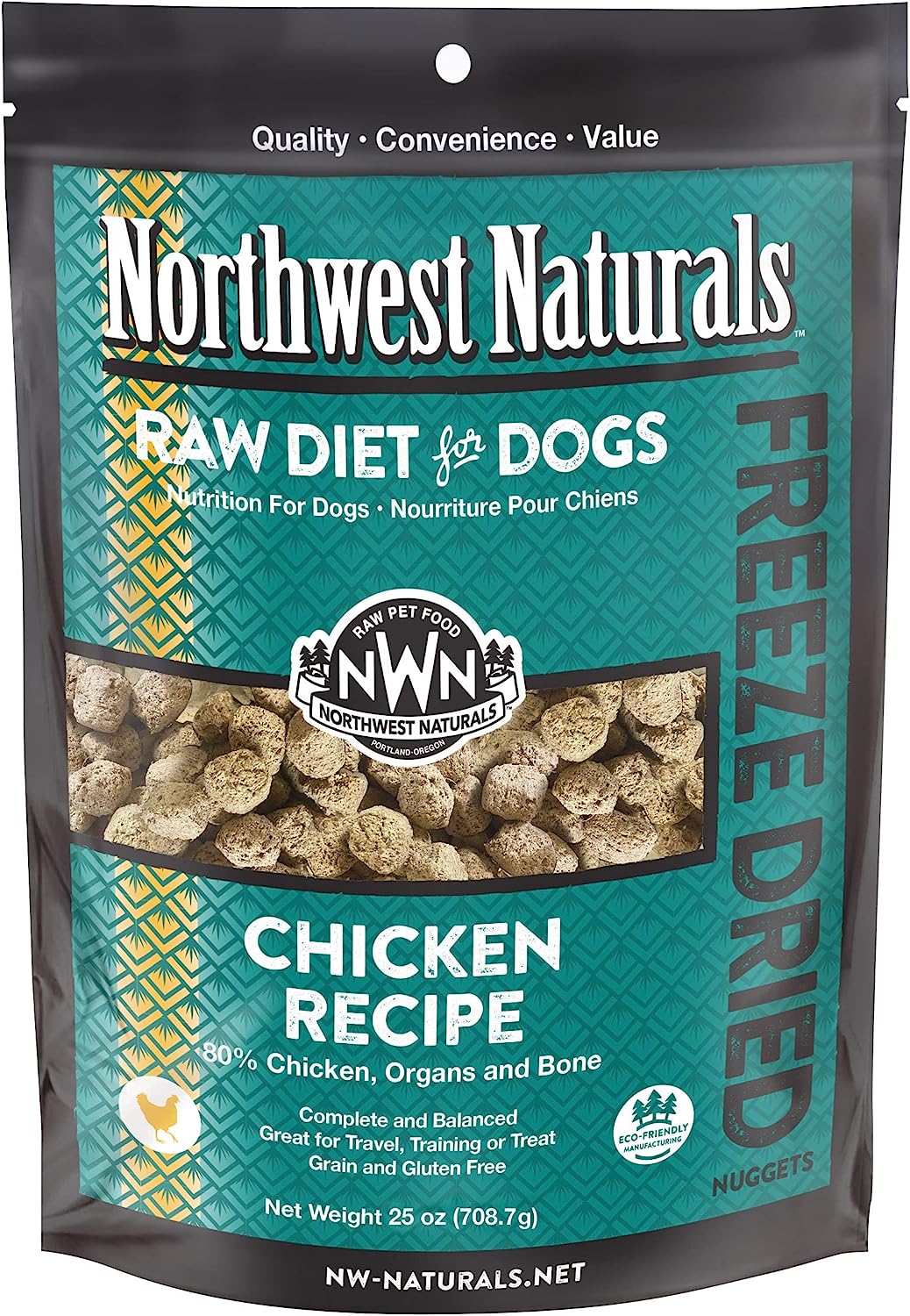 Northwest Naturals Freeze Dried Chicken Nuggets 25oz-Four Muddy Paws