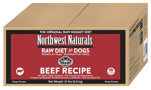 Northwest Naturals Frozen Beef Nuggets Bulk Box 15lbs-Four Muddy Paws