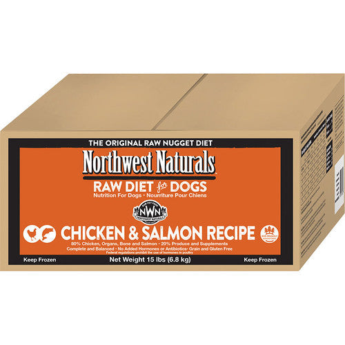 Northwest Naturals Frozen Chicken & Salmon Nuggets Bulk Box 15lbs-Four Muddy Paws