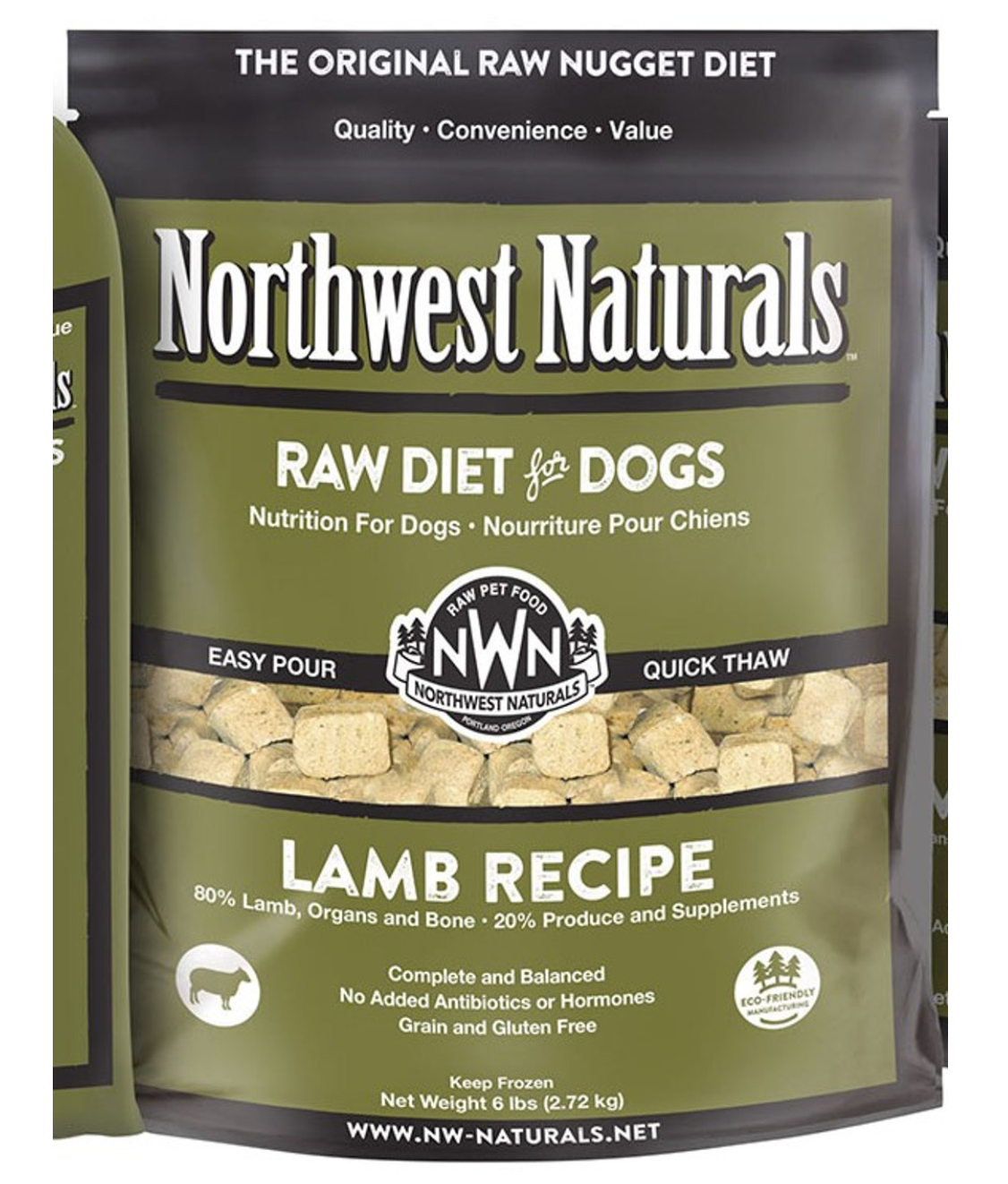 Northwest Naturals Frozen Lamb Nuggets 6LB-Four Muddy Paws