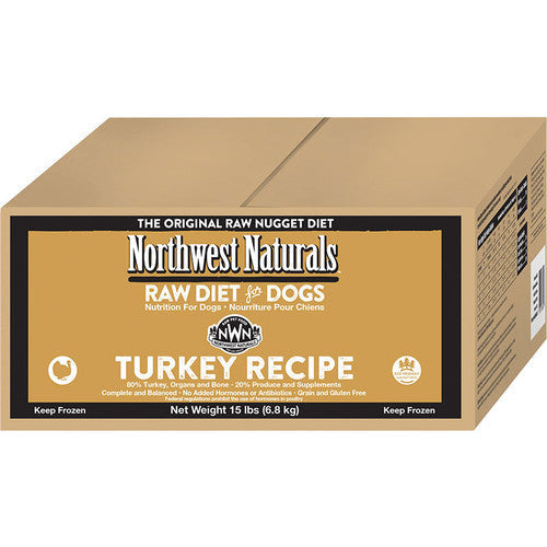 Northwest Naturals Frozen Turkey Nuggets Bulk Box 15lbs-Four Muddy Paws