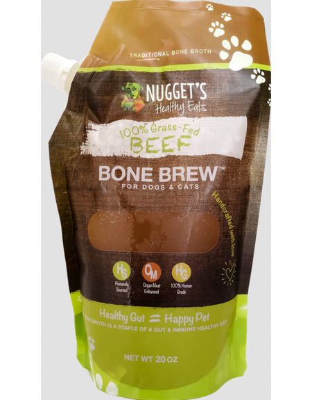 Nugget's Healthy Eats Dog Cat Bone Broth Butter Beef 12oz
