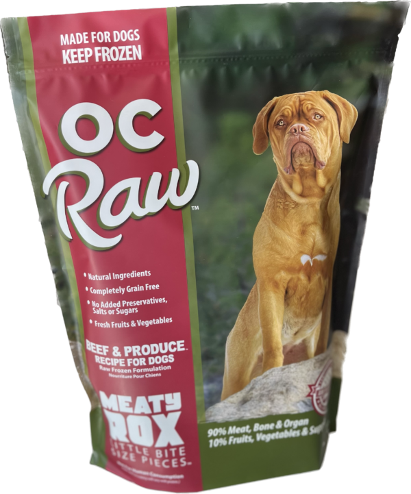 OC Raw Beef & Produce Meaty Rox Frozen Dog Food 7lbs-Four Muddy Paws