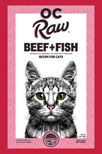 OC Raw Cat Beef & Fish Frozen Rox 2lbs-Four Muddy Paws
