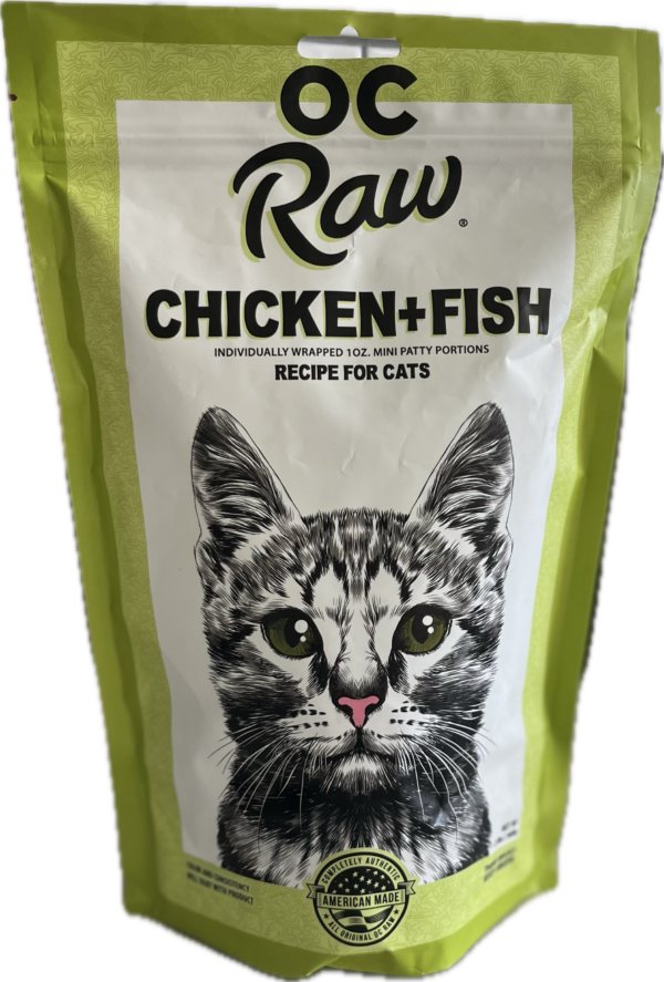 OC Raw Cat Chicken & Fish Frozen Rox 2lbs-Four Muddy Paws