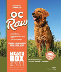OC Raw Chicken, Fish & Produce Meaty Rox Frozen Dog Food 3lbs-Four Muddy Paws