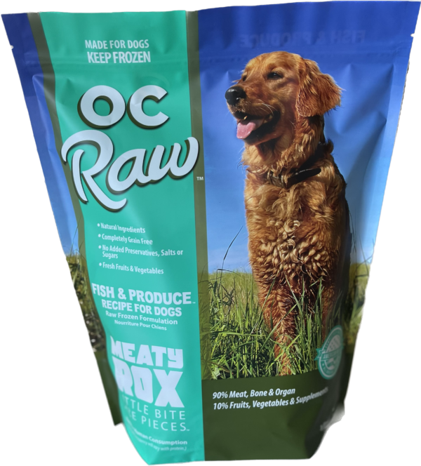 OC Raw Fish & Produce Meaty Rox Frozen Dog Food 3lbs-Four Muddy Paws
