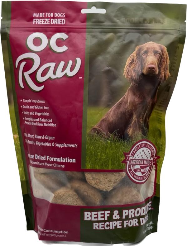 OC Raw Freeze Dried Raw Beef & Produce Sliders 14oz-Four Muddy Paws
