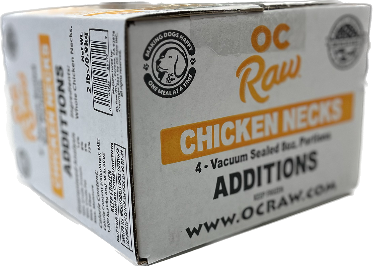 OC Raw Frozen Chicken Necks 2lbs-Four Muddy Paws