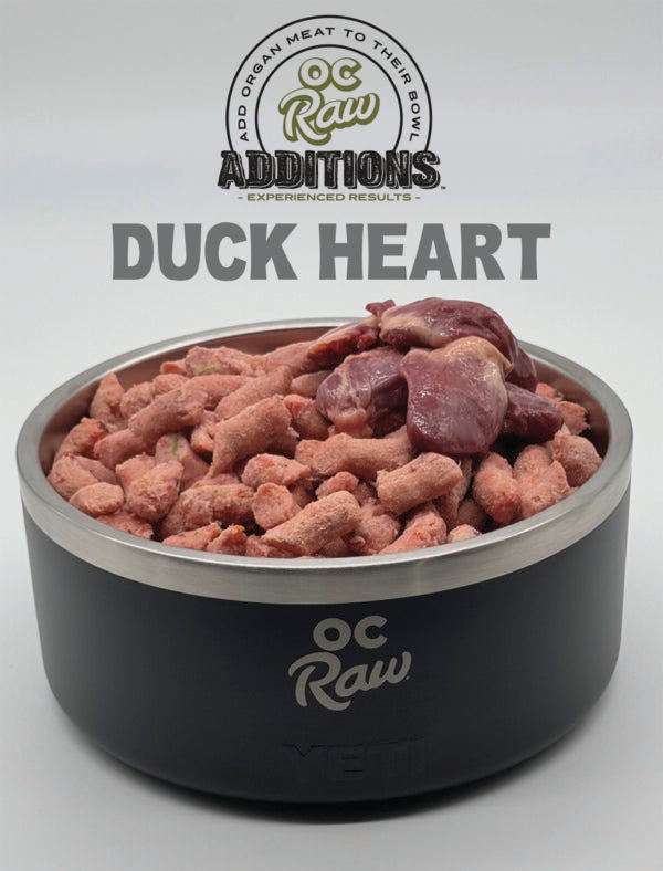 OC Raw Frozen Duck Hearts 2lbs-Four Muddy Paws