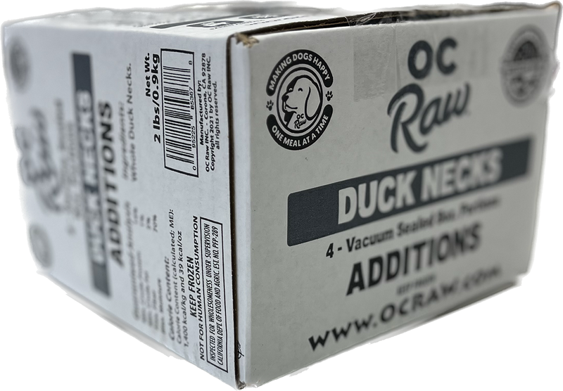 OC Raw Frozen Duck Necks 2lbs-Four Muddy Paws