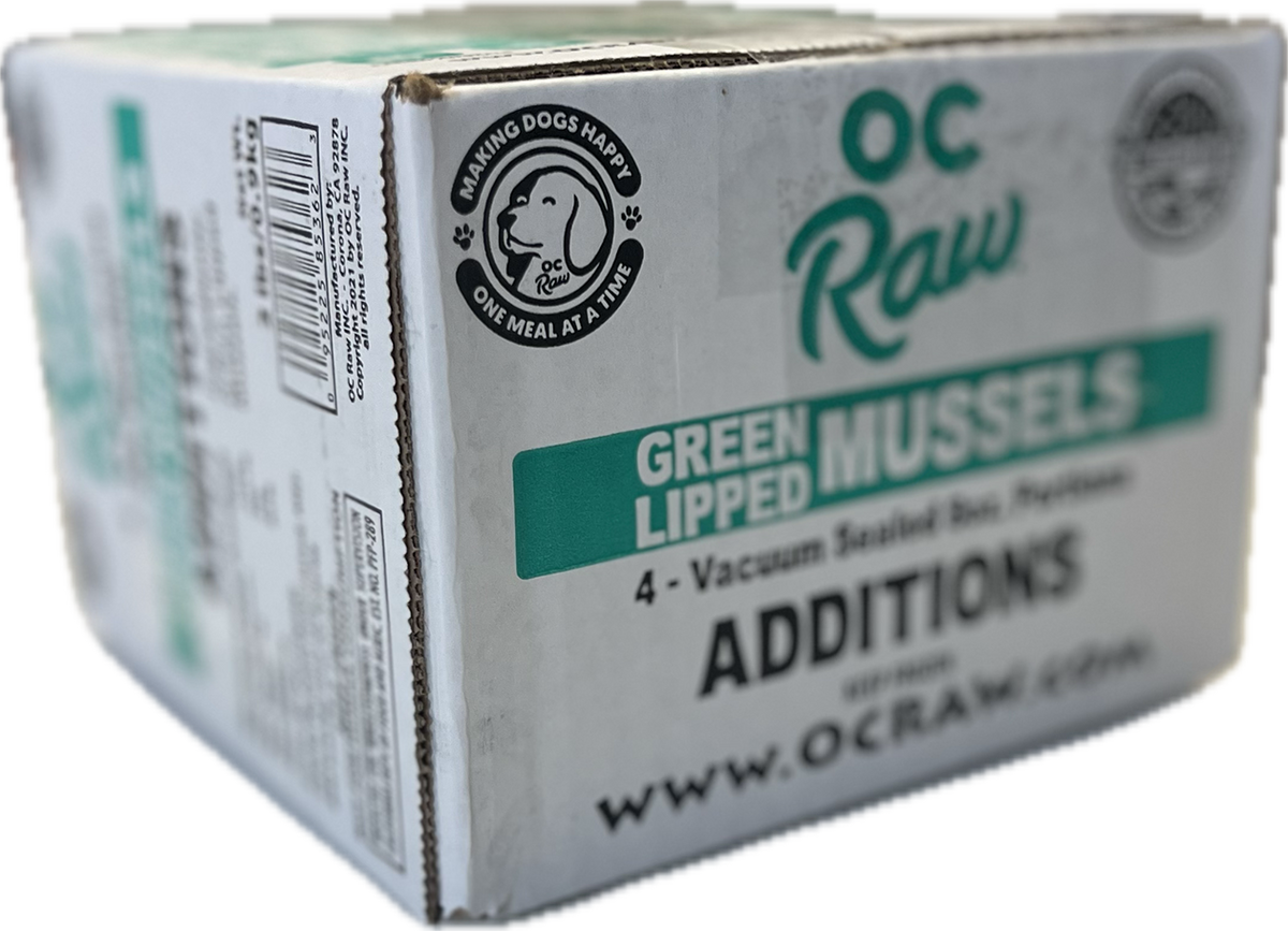 OC Raw Frozen Green Lipped Mussles Additions 2lbs-Four Muddy Paws