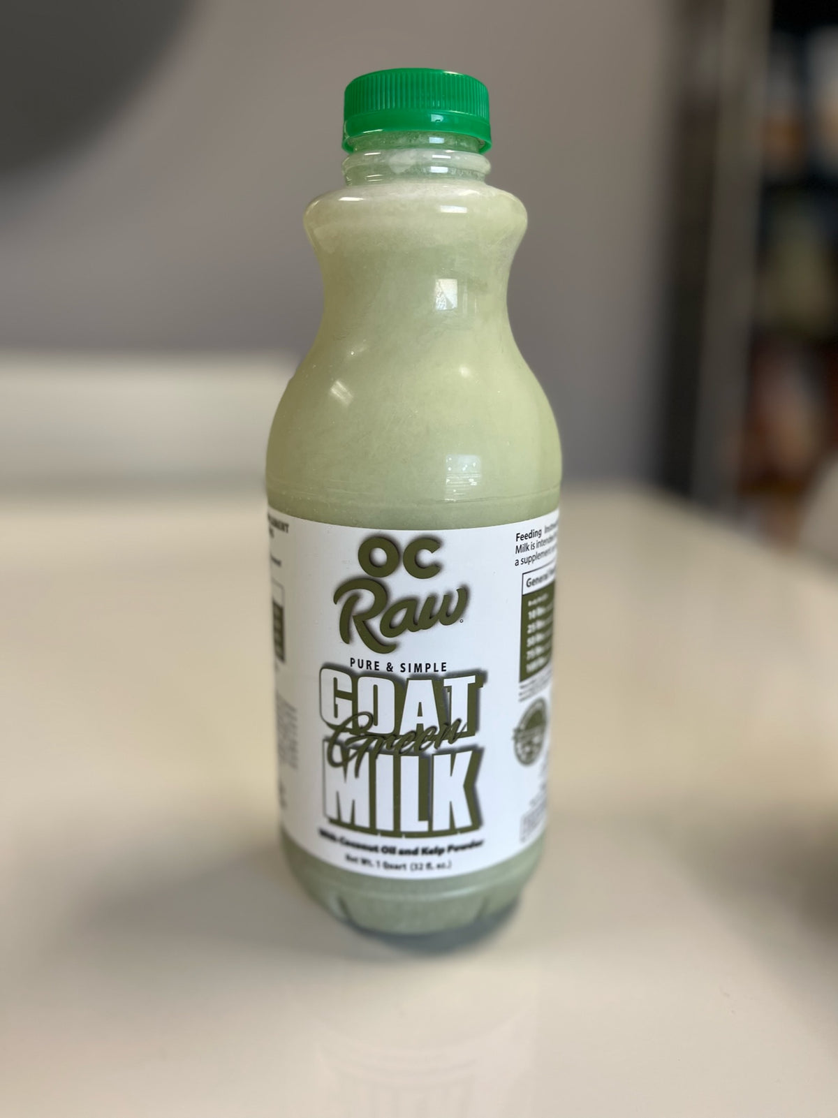 OC Raw Green Goat Milk with Coconut Oil & Kelp 32oz-Four Muddy Paws