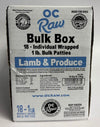 OC Raw Lamb & Produce Patties Bulk Frozen Dog Food 18lbs-Four Muddy Paws