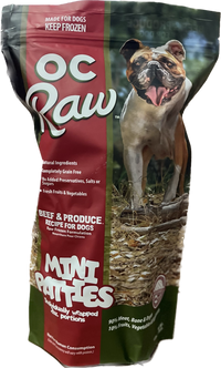 OC Raw Mini Patties Beef & Produce 4lbs-Four Muddy Paws
