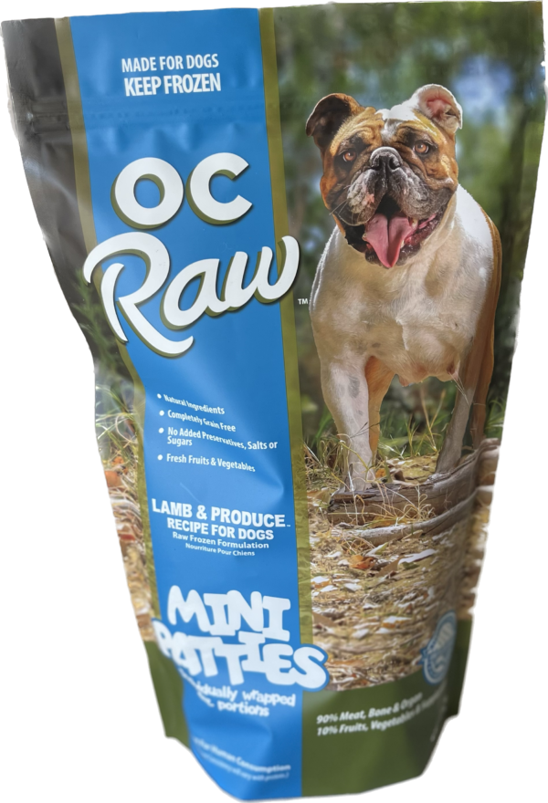 OC Raw Mini Patties Lamb & Produce 4lbs-Four Muddy Paws