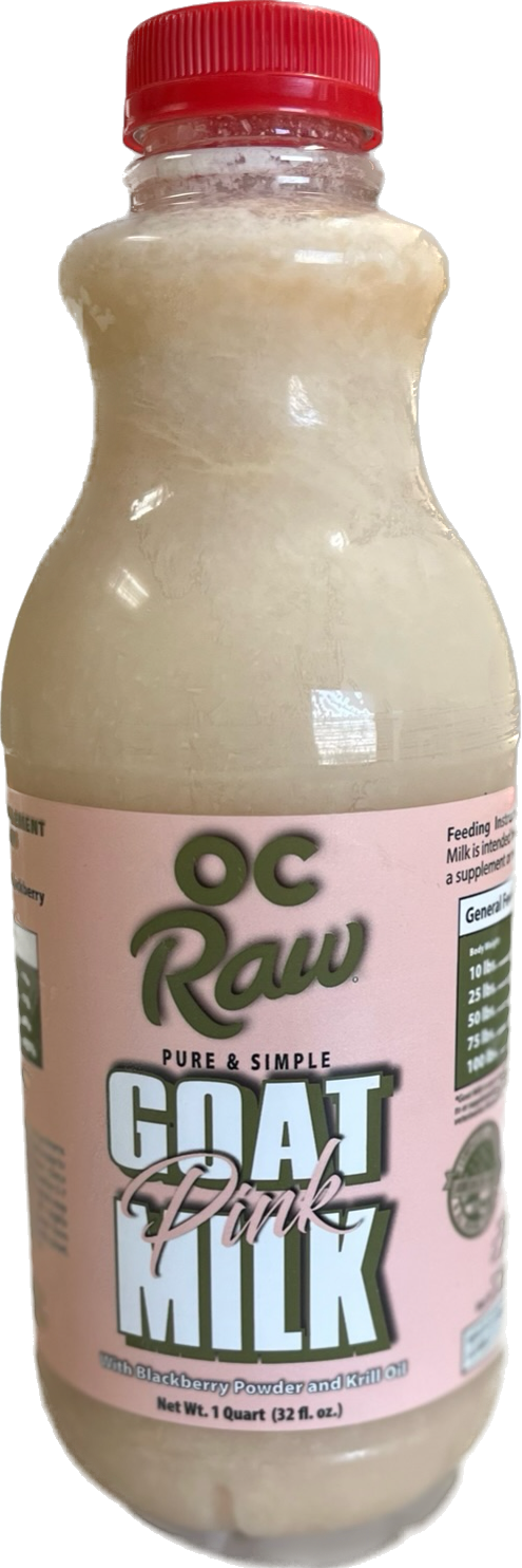 OC Raw Pink Goat Milk with Krill Oil & Blackberry 32oz-Four Muddy Paws