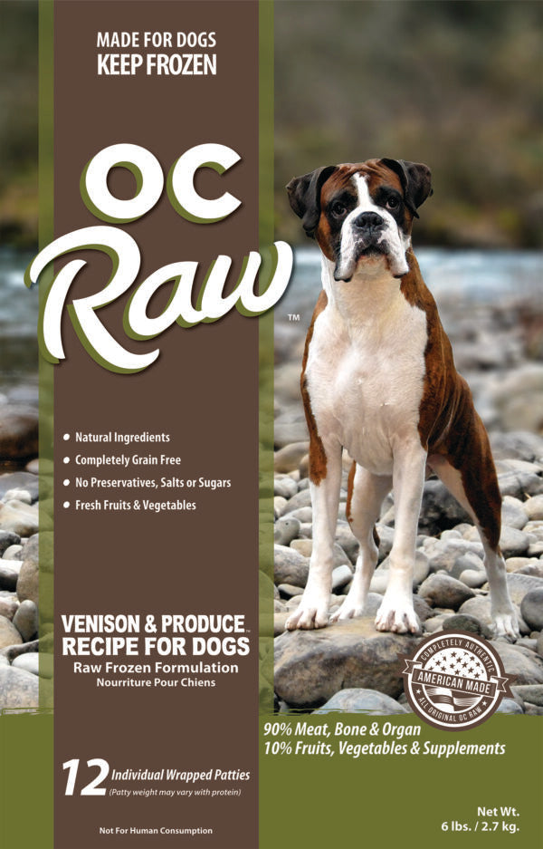 OC Raw Venison & Produce Patties Frozen Dog Food 6lbs-Four Muddy Paws