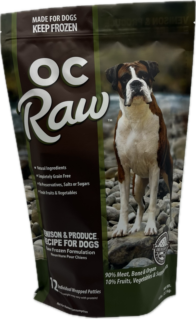 OC Raw Venison & Produce Patties Frozen Dog Food 6lbs-Four Muddy Paws